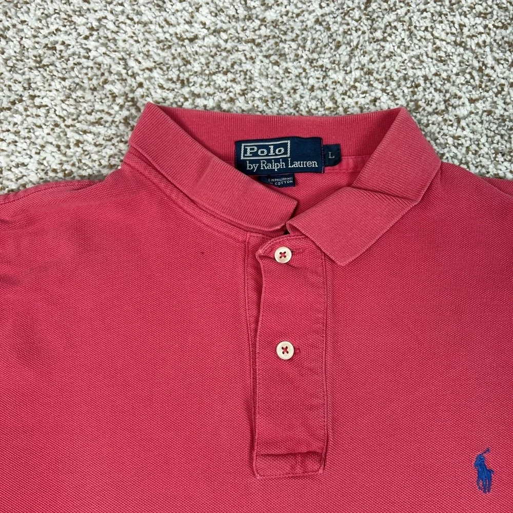 Polo Ralph Lauren Polo Shirt Mens Large Red Cotton Pony Logo Golf Top Casual